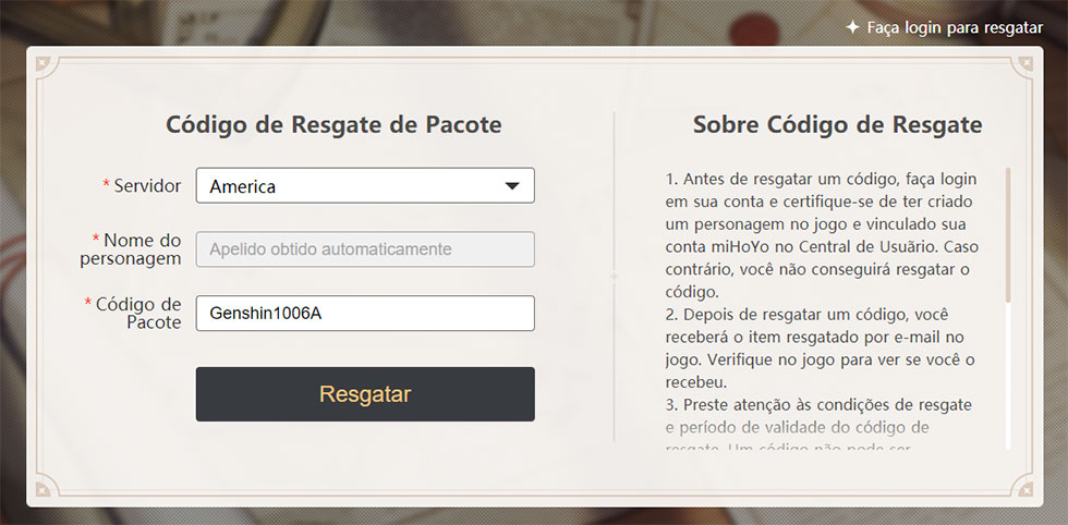 Genshin Impact: Como usar códigos de resgate