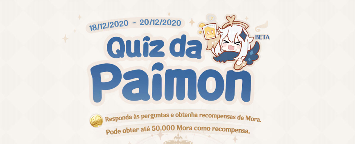 Guias 2.5] Evento Quiz da Paimon, Perguntas & Respostas Genshin Impact