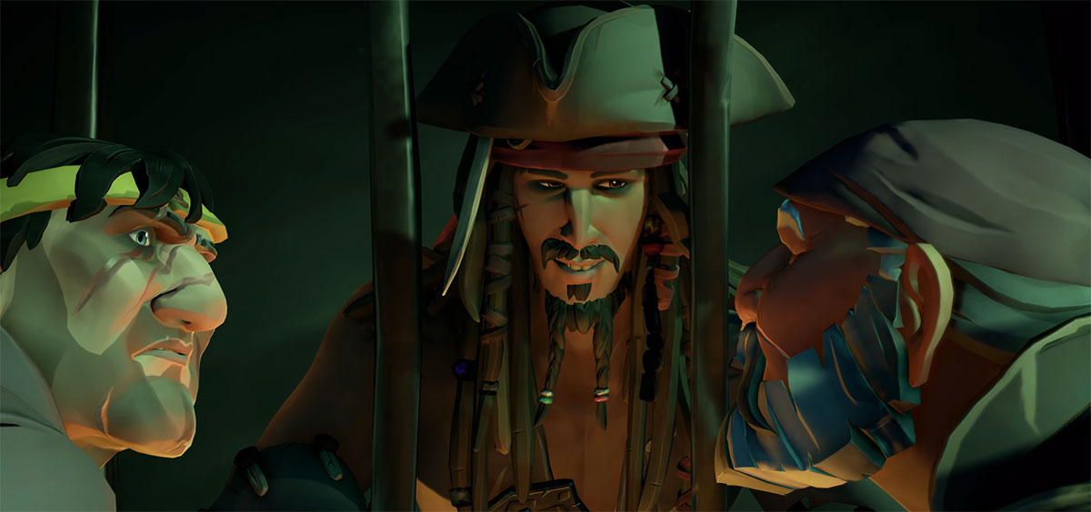 Nas novas missões, jogadores terão que ajudar Jack Sparrow (Imagem: Rare/Reprodução)