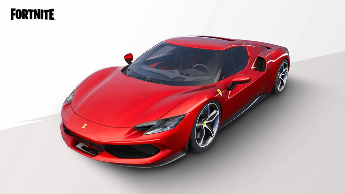 Ferrari 296 GTB pode ser pilotada pelas ruas de Fortnite (Imagem: Epic Games)