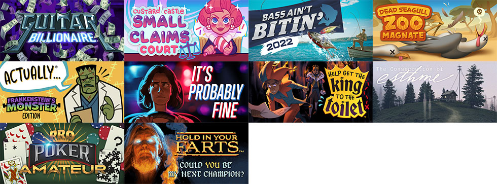 Capas dos jogos que devem ser encontradas em ordem da esquerda para direita