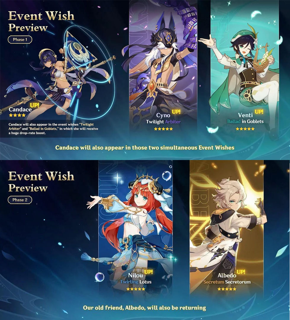 Banners da Versão 4.1 e Códigos de Resgate (360 Gemas Grátis) Genshin Impact