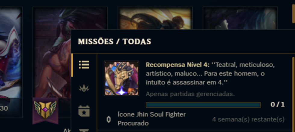 Para saber em qual missão você está, basta verificar a foto do campeão (Imagem: Reprodução)