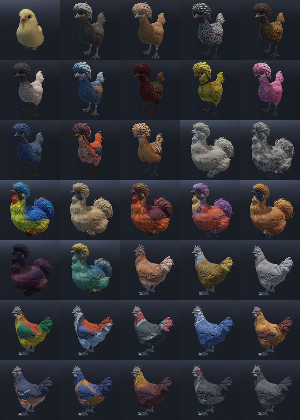 Todas as skins encontradas até agora (Imagem: Reprodução)